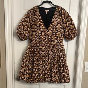 Anthropologie VERB BY PALLAVI SINGHEE Mini Floral Puff Dress